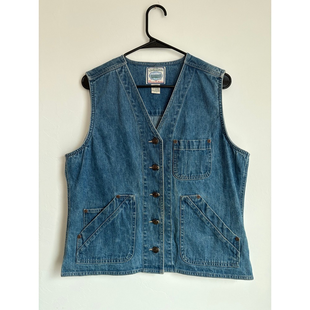 Vintage St. John's Bay Denim Vest Cottagecore Boho Prairie Homesteading Gardener